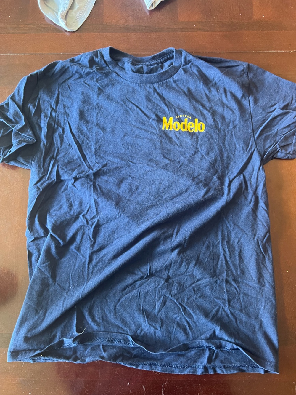 Mossimo Supply Co. Navy Blue T‑Shirt with Yellow Modelo Logo